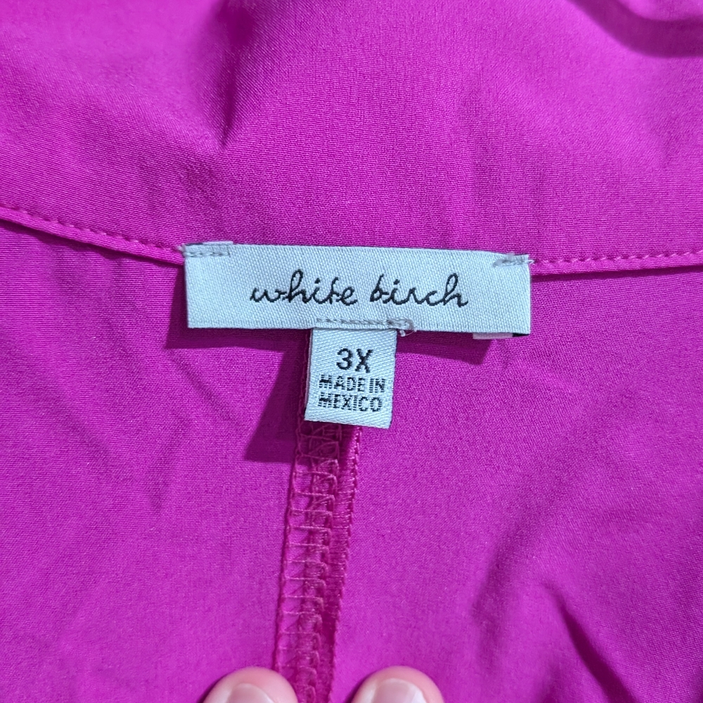 White Birch 3x NWT Vibrant Pink Long Sleeve Blouse - Picture 3 of 6